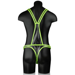 Ouch! Glow Singlet phosphorescent Body Glow Noir-Vert Néon
